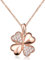 Materia Kleeblatt Anhänger Rosegold Kette Silber 925 vergoldet 45cm KA-309-Rose_K53-45cm