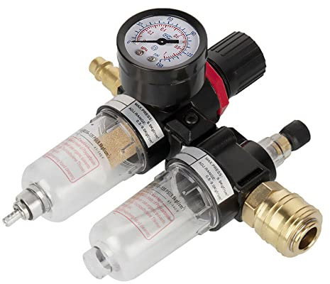 MOCNT 1/4 Régulateur de Pression Filtre d'air Séparateur d'eau de Huile d'Humidité Filtre Compresseur Lubrificateur Réducteur Processeur Pneumatiques Laiton Connecteur