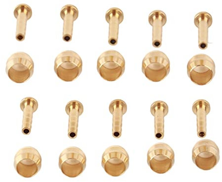Kit de 10 Inserts de Connexion de Vélo en Olive et Laiton pour Frein de Vélo Tuyau de Frein à Disque Hydraulique en Cuivre et Acier Inoxydable Insert de Connecteur Olive Pièce de Rechange(BH59)