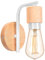 LIGKIN Wandleuchte Innen Vintage, Wandlampen Industrie Wandbeleuchtung, E27 Retro Lampe aus Metall und Holz, Vintage Wandlampe für Wohnzimmer Esszimmer Schlafzimmer Flur Küche(weiß)