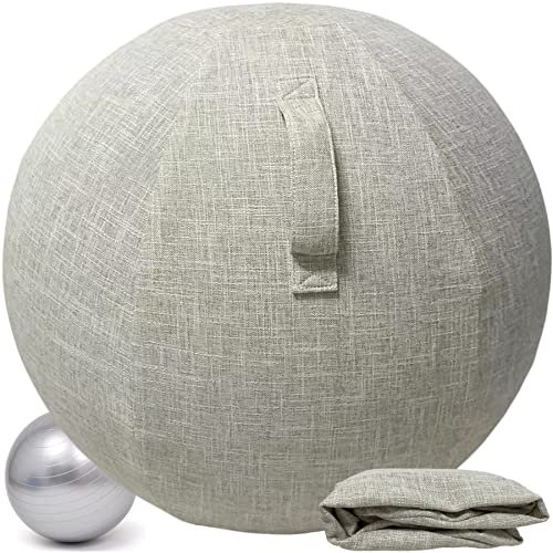 Alywen Pallone da ufficio, seduta pallone da palestra, pallone da ufficio, 55/65/75 cm, pallone da gravidanza, sedia a palloncino con copertura di protezione antiscivolo Swiss Ball