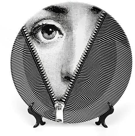 Lina Cavalieri - Piatto decorativo Fornase, da appendere alla parete, con staffa e speciale gancio a molla, stile, 25,4 cm