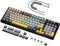 AJAZZ AK992 Gasket Mechanische Hotswap-Tastatur und gewendeltes USB-C-Kabel, RGB-Beleuchtung,4000 mAh 2,4 GHz/BT5.0/USB C,graue Custom-Gaming mit Lautstärkeregler,PBT-Tastenkappe (brauner Schalter)