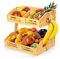 2 Tier Fruit Basket, Bamboo Fruit Basket For Kitchen Counter, Fruit and Vegetable Storage Bowl Stand Holder, Home Kitchen Countertop Organizer