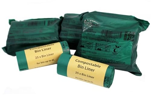 Easigear 5-6L Compostable Bin Liners, Kitchen Food Waste Caddy Bags, Biodegradable, 50 pcs
