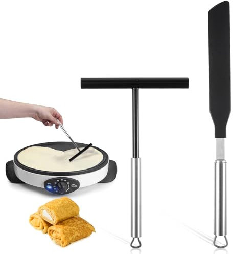 Suwiwkkoa 2 Stück Crepe Teigverteiler Und Spatel Edelstahl Teigverteiler Crepe Spatel Crepe Maker Crepes Verteiler Edelstahl Für Crepes Crepe Teigverteiler Crepes Spatel Für Küche Backen Kochen Back