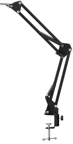 Mikroskoparmständer, Monokular-Mikroskop, Flexibler Ständer, 360 Grad Verstellbarer Arm und 42-mm-Objektivring-Set, Faltbare Halterung für Industriekameras