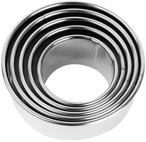 Lot de 5 emporte-pièces ronds en acier inoxydable pour pâtisserie, beignets, fondants, pâtisseries, gâteaux