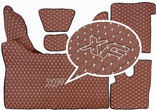 Fußmatten, Automatten LKW Gesteppt für DAF 106 XF AUTOMAT 2018+ mit Logo-Stickerei (Hellbraun)