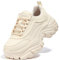 LUCKY STEP Zapatillas Gruesas para Mujer, Zapatos Casuales con Plataforma de Moda, cómodas Zapatillas de tacón de cuña (Beige, 11US-42EU-9UK)
