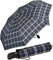 iX-brella First Class – Regenschirm mit Auf-Zu-Automatik - stabil groß sturmfest - Karo blau