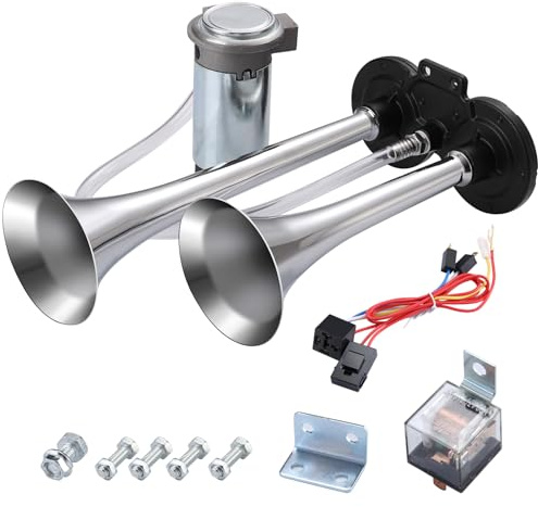 Rupse 150DB Air Horn, Super Loud Train Horn for Truck Boats Car | 12v Air Horns with Compressor, Airhorn for All 12 V Vehicles and Motorcycles