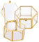 YAYODS 2 Stück Ringbox Glas - 7.5 x 5CM Geometrische Ringschatulle Golden - Glas Schmuckkästen Geometrisch für Schmuck, Ringe, Armbänder, Ohrringe, Ketten,Hochzeit