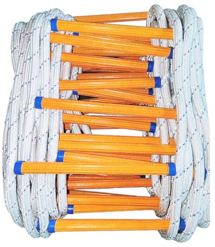 Meidansini Rope Ladder, Fire Escape Ladder 8M Flame Resistant, Fast Deploy, Up to 900kg