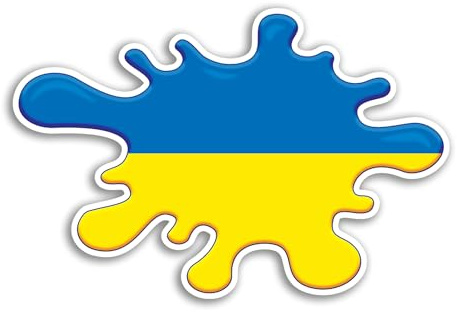 Vinyl-Aufkleber, Motiv: Ukraine-Flagge, Europa, Liebe, Reisen, Urlaub, Stadt, Sehenswürdigkeiten, Gepäck, Farbspritzer, Scrapbooking, Aufkleber #81755, 2 x 15 cm