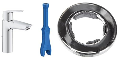GROHE Start - Einhand-Waschtischarmatur & Concetto | Zubehör - Grundplatte | zur Abdeckung größerer Lochdurchmesser in Waschtischen | 48165000