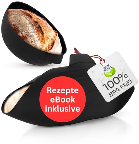 faXal® Silikon Brotbackform oval - Die Neue 3 in 1 Universalschüssel zum Backen, Mixen und Dünsten - hitzebeständige Brotbackschale bis 220°C 20cm - Silikonform Backschale Brot