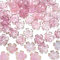 Lilbitty 50 Stück Kirschblüten-Blumenperlen aus Acryl, Mini-Blumen-Abstandshalterperlen, 5-blättrige Blumenperle mit Farbverlauf für Armbänder, blassrosa Farbverlauf