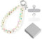 BelleVive Kristall-Handgelenkband für Mobiltelefone, Handy-Anhängerkette, Schlüsselanhänger, Perlen-Handyband mit Haltelasche, Freisprech-Armband, Handgelenk-Griffband für Frauen, Weiß