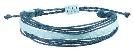 TRIPLE K&S Triplek&s Damen-Armband, geflochten, Glücksbringer, verstellbar, Yoga, geflochtenes Seil, Freundschaftsschmuck (Teal and White)