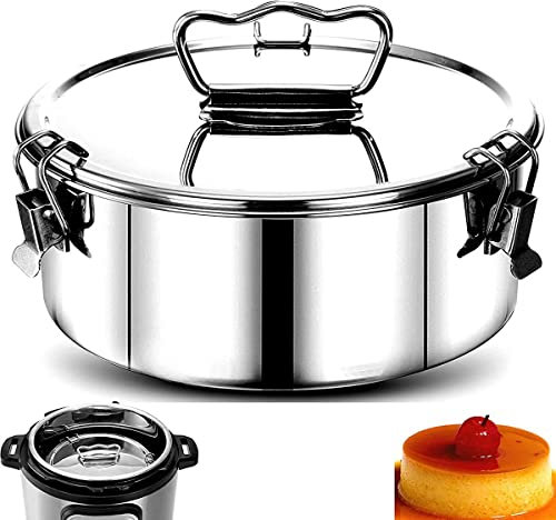 Flan Mold with Lid and Handle,304 Stainless Steel Flan Pan Mold,1.5QT Capacity Flanera Flan Mould for Chocolate Cake Cupcake Pudding,Portable Round Cake Baking Flan Mold