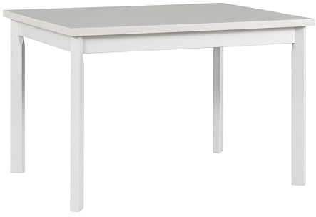 LeafDesign Ausziehbarer Esstisch- Rechteckige- Esszimmertisch- Küchentisch-Esszimmertisch für Restaurant- Hölzerne Beine in Weiß - Laminatplatte in Weiß- 80x 140-180, Made in UE