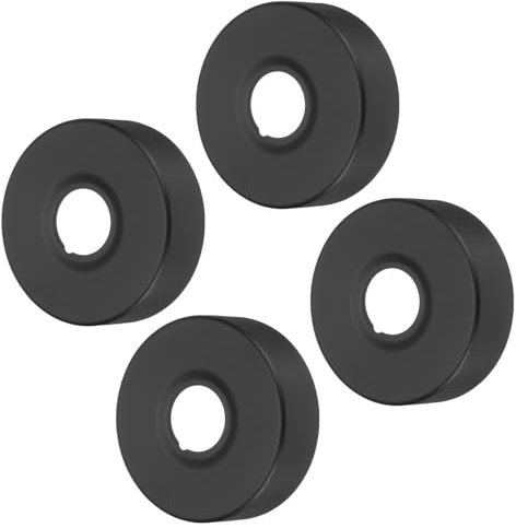 sourcing map Duscharm-Flansch, 80 mm Außendurchmesser, Rosettenplatte, Edelstahl, runde Sanitär-Abdeckplatten für Wasserrohr-Wasserhahn, Dekoration, Küchenzubehör, Schwarz, 4 Stück