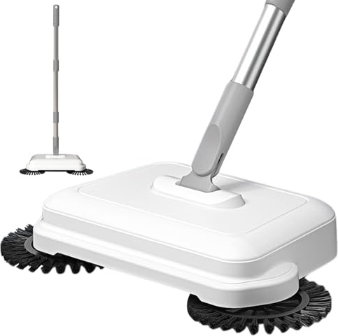 NIDONE Fußbodenkehrmaschine, 2-in-1 360 ° rotierende Handscheibe, hocheffiziente Teppich-Kehrmaschine mit langem Griff, hängende manuelle Vakuum-Kehrmaschine für Home Office, Floor-Kehrmaschine
