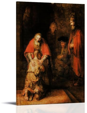 HAJIDEMA Rembrandt Van Rijn Kunstposter Die Rückkehr des verlorenen Sohnes auf Leinwand, Gemälde, Wandkunst, dekoratives Bild, Drucke, moderne Dekoration, 20 x 30 cm