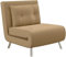HOMCOM Schlafsessel, Einzelsofa mit Bettfunktion, Klappsessel, Gästebett mit Kissen, Polstersofa mit Samtoptik für Schlafzimmer, Wohnzimmer, 77 x 88 x 83 cm, Braun