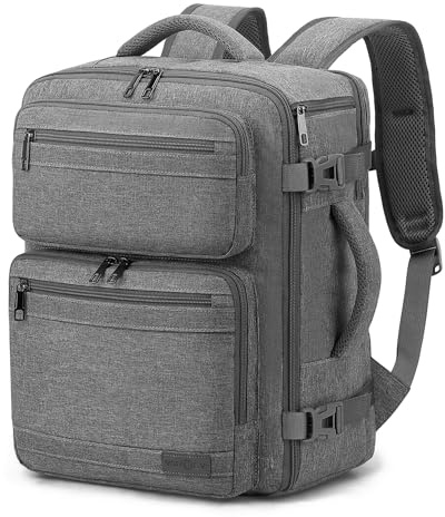 VANKEV easyJet British Airways Jet2 Sac à Dos Voyage Cabine Avion 45x36x20 | 32L, Bagage à Main Bagage Cabine pour Voyage Travail École, pour Ordinateur Portable 15,6 Pouces, Sac à Dos Casual, Gris