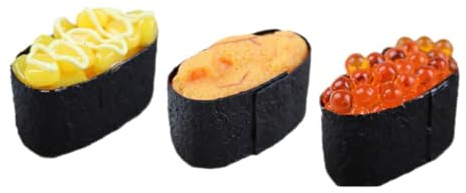 GREOHNMPAW 3 Stück Simulation Sushi Fake Onigiri Dekoration Miniture Dekoration Lebensmittelprobe Kunststoff Realistisches Lebensmittelmodell
