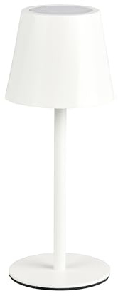 Reality Leuchten LED Akku Außen Tischleuchte Diaz R55961131, Metall Weiß matt, inkl. 1.6 Watt LED, Lichtfarbe einstellbar, 4-fach Touch |