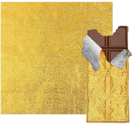 Emballage Tablette Chocolat | 200Pcs Emballages De Bonbons En Aluminium Doré | Emballages Pour Barres De Chocolat | Papier Alimentaire Noel Emballage De Chocolat Pour Emballage De Barres Chocolatées