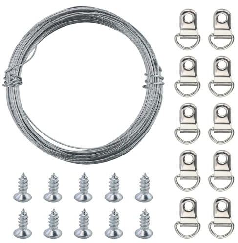 10 m Bilderdraht zum Aufhängen, robuster Metall-Bilderrahmen zum Aufhängen, für Draht, Bilderrahmen, Spiegel, Kunstwerk, Uhr, 0,75 mm