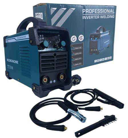 Saldatrice ad Elettrodo, Saldatore Elettrico IGBT Inverter, 400 Ampere, Saldatrice ad Arco con Ventilazione Display e Accessori
