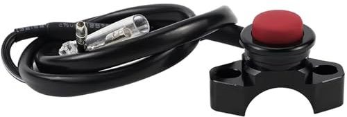 NUOSDEX Motorradschalter Motor-Kill-Starter-Schalter EIN AUS-Taste Motor-Stopp-Start-Beenden-Momentandruckknopfschalter Motorrad-Zündungsstart-Motorradschalter(Black)