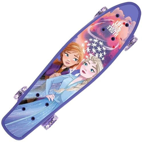 Fish-Skateboard 55 cm, rutschfestes Deck, leicht, STABIL von 20-50 kg (Disney Frozen)