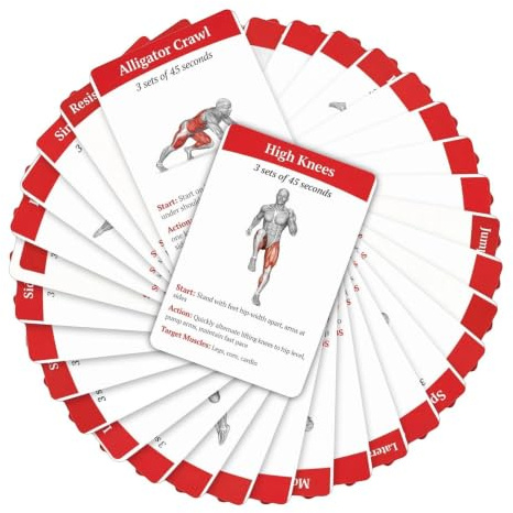 Cartes de fitness portables – Jeu de cartes d'exercices de 36 pièces, instructions d'étirement de fitness, entraînement de gymnastique de poche | Livre d'instructions de circuit de bien-être adapté
