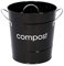 Premier Housewares 510014 Compost Bin Kitchen Steel Garden ,Outdoor Zinc ,Black,H21 x W19 x D19cm