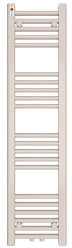 MERT Comfort Badheizkörper 400x1200mm Mittelanschluss Pulverbeschichtet Verkehrsweiss RAL9016 gebogene Querrohre