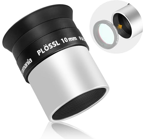 Astromania 1,25 Zoll 10 mm Plössl Teleskopokular – 4-Element-Plossl-Design – Gewinde für Standard-Astronomiefilter mit 3,2 cm (1,25 Zoll)