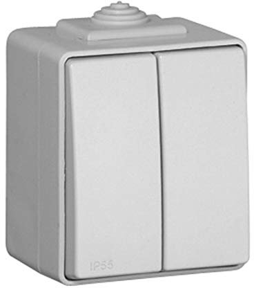 Efapel étanche 48 – Double interrupteur étanche 48 Gris
