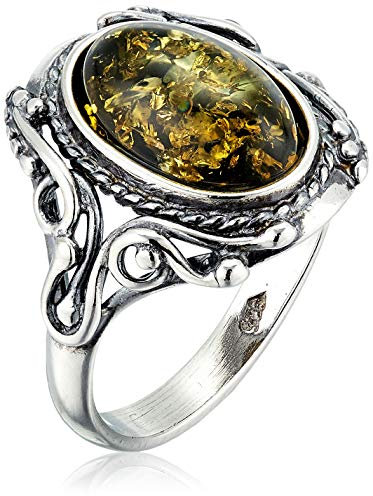 HolidayGiftShops - Sterling Silber 925 Baltischer Bernstein Ring