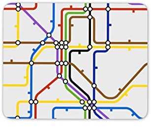 Destination Vinyl Ltd Underground Network Mouse Mat Pad Train Travel System Computer #8183