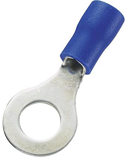 TRU COMPONENTS 746568 Kabelschuh mit Öse, max. Querschnitt = 2,50 mm², Lochdurchmesser = 6,4 mm, teilweise isoliert, blau, 100 Stück
