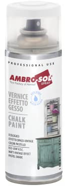 Ambro-Sol V404TF Smalto / Vernice Effetto Gesso, a Base di Acqua con Effetto Ultra Opaco, per Uso Interno e Esterno, Bomboletta Spray in Banda Stagnata Riciclabile 400 ml, Trasparente Finale