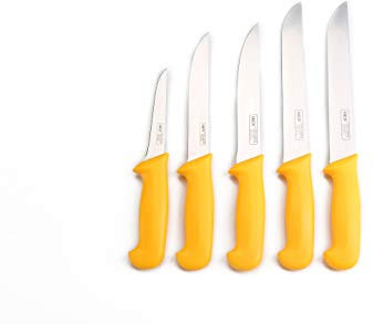Shov Coltello da macellaio, coltello da cucina, coltello da macellaio, 5 pezzi, in acciaio inox, qualità professionale