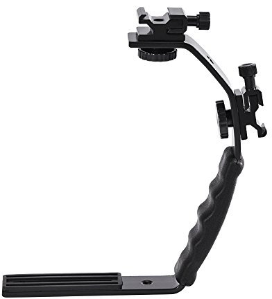 VBESTLIFE L Shape Camera Flash Bracket, Aluminum Alloy Holder Hot Shoe Mount for Flashlight DV Camcorder 120/135 Film Camera