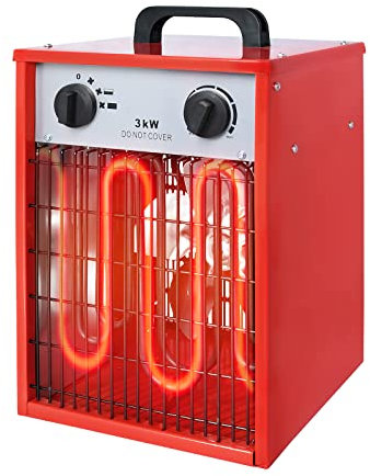 Froadp 3KW Radiateur Soufflant Électrique Régulateur de Température à 4 Vitesses Chauffage Ventilateur avec Protection Contre la Surchauffe et Base Antidérapante(Industriel 240V)